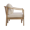 77.95" Outdoor Acacia Wood 3-Seater Sofa with Beige Cushions by HouseOfZazla