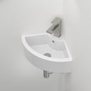 Triangle Porcelain Wall Mount Vessel Sink With Single Faucet Hole & Overflow by HouseOfZazla