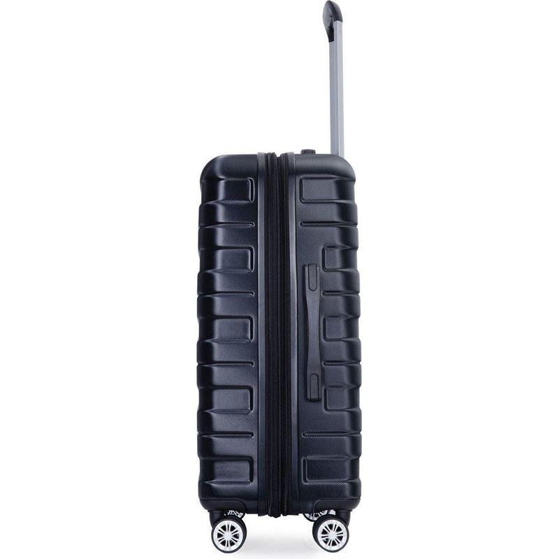 3 Piece Luggage Sets PC Lightweight & Durable Expandable Suitcase with Two Hooks, Double Spinner Wheels, TSA Lock, (21/25/29) Black