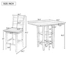 5-Piece Wooden Counter Height Dining Set with Padded Chairs and Storage Shelving (Espresso)