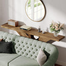 Long Console Table With Geometric Base - Oak by HouseOfZazla