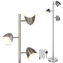 Black Tree Floor Lamp – Metal Body, 3-Color LED & Adjustable Heads