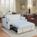 Modern Loveseat Futon Sofa With Pullout Bed, Adjustable Reclining Backrest, Toss Pillows by Unique Piece Furniture