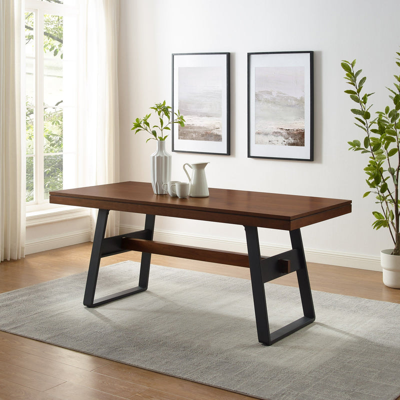 Brickell Modern Industrial Bridge-Leg Dining Table & Desk