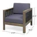 Outdoor Acacia Wood Club Chair With Wicker Accents by HouseOfZazla
