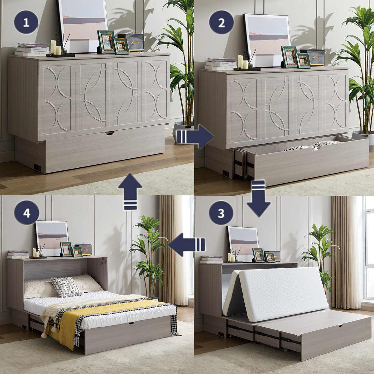 Cabinet Bed with Storage and Foam Mattress, photo 5 of 10