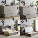 Cabinet Bed with Storage and Foam Mattress