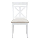 5-Piece Retro Functional Dining Table Set Extendable Round Table and 4 Upholstered Chairs for Dining Room and Living Room (Brown+Antique White)