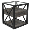 Set of 2 Modern End Tables with Drawer - Nightstand