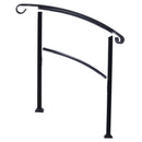 Handrails For Outdoor Steps, Fit 1 Or 3 Steps Outdoor Stair Railing, Flexible Front Porch Hand Rail, Transitional Handrails For Concrete Steps Or Wooden Stairs - Black by HouseOfZazla