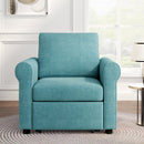3-in-1 Sofa Bed Chair, Convertible Sleeper Chair Bed,Adjust Backrest Into a Sofa,Lounger Chair,Single Bed,Modern Chair Bed Sleeper for Adults,Teal