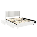 Anda - Boucle Upholstered Platform Bed With Patented Drawers Storage - Ivory by Unique Piece Furniture