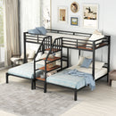 Metal Bunk Bed With Storage Shelves Staircase by Unique Piece Furniture