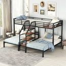 Metal Bunk Bed With Storage Shelves Staircase by Unique Piece Furniture