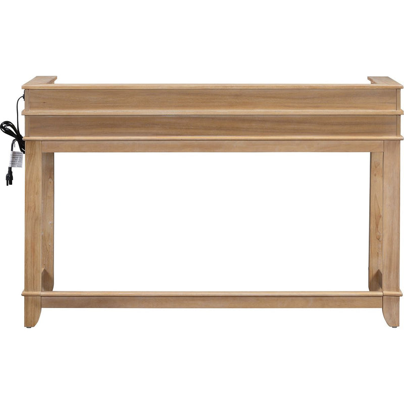 TREXM 4-Piece Dining Table Set for 3, Retro Kitchen Table and Chairs Set with 3 Storage Drawers, Ideal for Small Spaces (Natural)