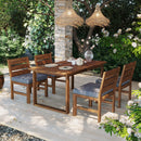 U_STYLE Farmhouse 5-Piece Outdoor Patio Dining Set with Adjustable Legs by HouseOfZazla