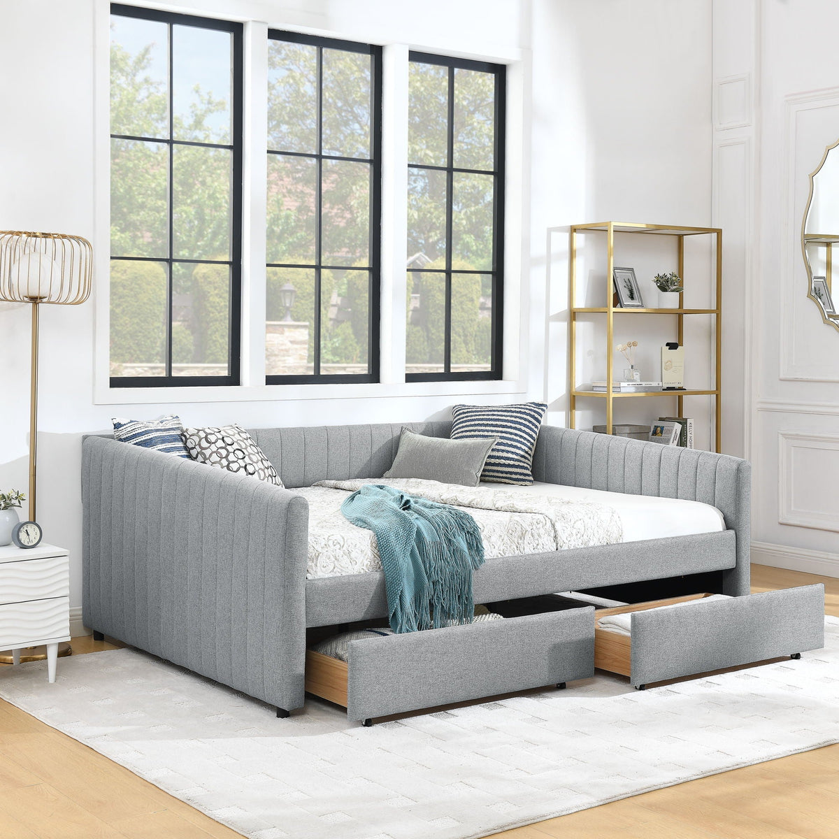 Upholstered Queen Daybed With 2 Drawers, photo 4 of 8