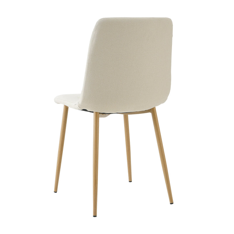 Modern beige cloth dining chair, Fabric Accent Upholstered Chairs Side Chair with wood-transfer Metal Legs for Home Furniture Living Room Bedroom Kitchen Dining room(set of 4)