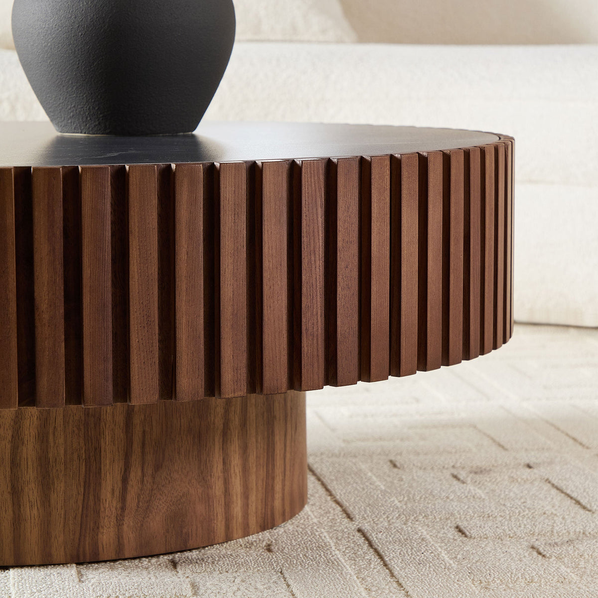 35.43" Nesting Round Sintered Stone Coffee Table, photo 8 of 10