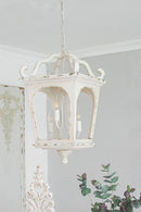 4 Light Wood Chandelier, Hanging Light Fixture With Adjustable Chain For Kitchen, Bulb Not Included - Cream White by HouseOfZazla