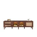 TV Stand With 3 Cabinets & 2 Drawers, LED Light Media Console For TVs Up To 80" - Dark Brown by HouseOfZazla
