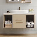 Modern 39.3 Wall-Mounted Bathroom Vanity with Ceramic Sink