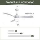 Ceiling Fan With 3 Blades, Remote Control, Reversible DC Motor, Noiseless Operation, 3 Downrods by HouseOfZazla