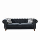 Chesterfield 3 And 2 Seater Upholstery Sofa With Roll Armrest & Nailhead Fabric Couch