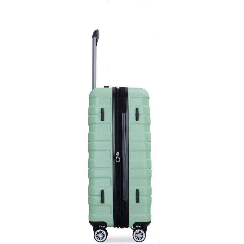 3 Piece Luggage Sets PC Lightweight & Durable Expandable Suitcase with Two Hooks, Double Spinner Wheels, TSA Lock, (21/25/29) Light Green