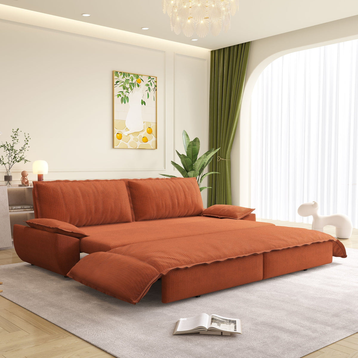 Queen Pull Out Sofa Bed, 3 In 1 Convertible Sleeper Sofa, photo 6 of 13