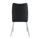 6 black dining chairs. Modern chairs from the Middle Ages. Made of PU material cushion and silver metal legs. Suitable for restaurants and living rooms