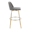 Toriano - Contemporary Fixed Height Barstool With Swivel With Round Footrest (Set of 2) by HouseOfZazla