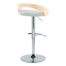 Grotto - Contemporary Adjustable Barstool, Swivel With Rounded T Footrest (Set of 2) by HouseOfZazla