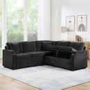 Modern L Shaped Sectional Sofa Bed With Hidden Storage Upholstery by HouseOfZazla
