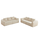 Minimalist 3+3 Seater Corduroy Sofa Set