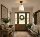 Farmhouse White Barn Metal Distressed Ceiling Light Fixture by The Lamp Goods