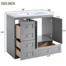 36 Inch Shaker Style Free-Standing Bathroom Vanity Cabinet with Sink by HouseOfZazla