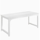 Executive Desk, Large Office Computer Workstation With Thick Frame - White by HouseOfZazla