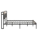 Modern Bed Frame With LED Lights, Upholstered Headboard, USB Charging by Unique Piece Furniture