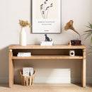 Modern Rustic Console Table, Wood Entryway Table With Shelf & Decorative Bead Detail - Natural by HouseOfZazla