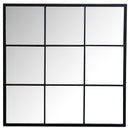 Quetzal 35 x 35 Inch Square Window Pane Wall Mirror Black