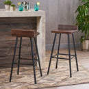 Outdoor Bar Stool With Low Backrests And Wood Seats (Set of 2) by HouseOfZazla
