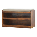 Pull Out Shoe Bench - Chestnut / Mud Linen by Unique Piece Furniture