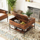 Flip-Top Coffee Table With Storage Lift-Top Design With Hidden Compartment - Black by HouseOfZazla