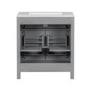 Bathroom Vanity With Ceramic Sink, Modern Single Bathroom Cabinet With 2 Doors And A Shelf, Soft Close Doors by HouseOfZazla