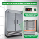 54" Commercial Refrigerator 49 Cu.Ft With 2 Solid Door Reach-In Refrigerators Stainless Steel Etl Approved Upright Fridge Storage - Silver by HouseOfZazla