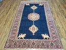 4' X 6' Antique Handmade Turkish Ghiordes Wool Rug Veg Dyes Organic Lion Nice