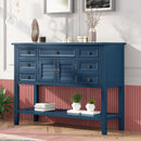 44.5" Modern Console Table Sofa Table for Living Room with 7 Drawers, 1 Cabinet and 1 Shelf
