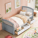 Platform Storage Bed Solid Wood Bed With 6 Drawers by HouseOfZazla
