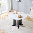 Round Dining Table With Cross Base, Modern Home Furniture by HouseOfZazla